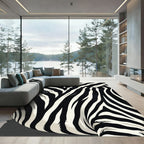 Graphic Black White Animal Print Rug