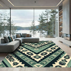 Sage Green Geometric Chevron Aztec Rug