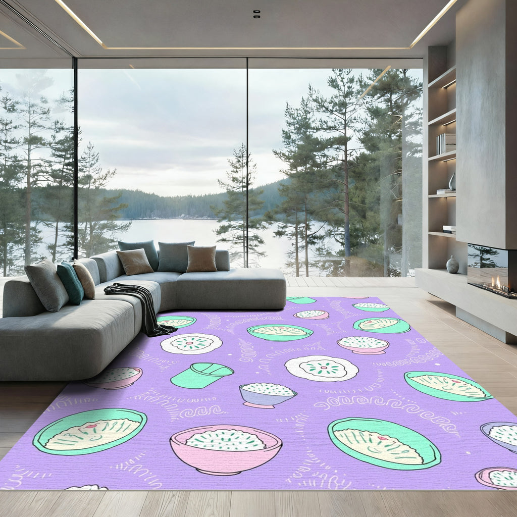 Pastel Rice Bowl Pattern Rug
