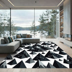 Montain Constellation Dark Gray Geometric Rug
