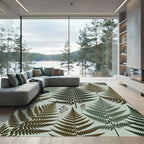 Botanical Forest Fern Sage Green Rug