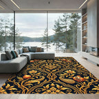 Golden Pomegranate Paisley Vines Rug