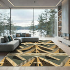Tonal Terracotta Pyramid Staircase Maze Rug