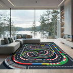 Vibrant Race Track Circuit Graphic Rug