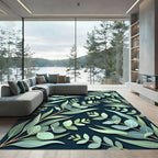 Lush Green Eucalyptus Foliage Art Rug