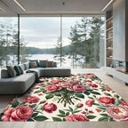 Vintage Rose and Carnation Bouquet Rug
