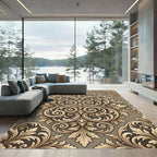 Ornate Golden Acanthus Scrollwork Rug