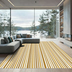 Minimalist Golden Ochre Pinstriped Rug