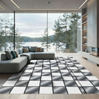 Silver Gray Metallic Cube Texture Rug