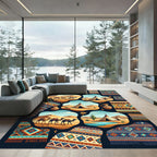 Vibrant Geometric Earth Tone Nomad Rug