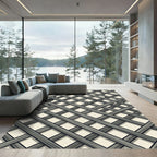 Gray Wood Lattice Layered Rug