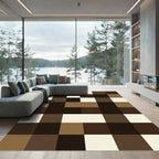 Brown Cream CheckerboardSquares Rug