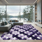 Deep Purple Diagonal Grid Rug