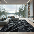 Monochromatic Geometric Crystal Fragment Facet Rug