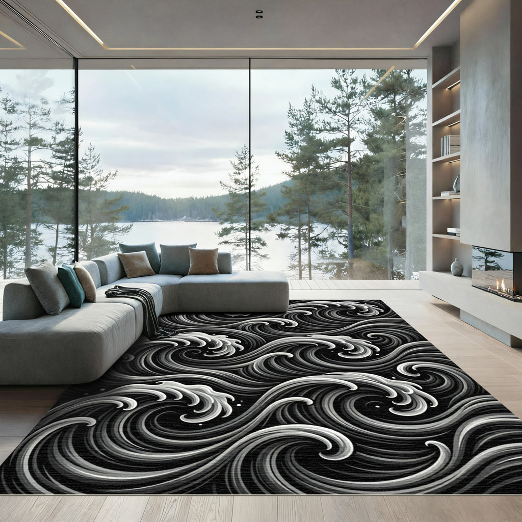 Monochromatic Dynamic Swirl Wave Rug