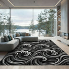Monochromatic Dynamic Swirl Wave Rug
