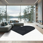 Minimalist Heart Shaped World Map Rug