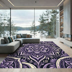 Ethereal Amethyst Floral Mandala Bloom Rug