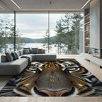 Symmetrical Golden Tiger Eye Portrait Rug