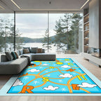 Playful Alphabet Sky Clouds Rug