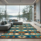 Vibrant Southwestern Geometric Arrow Textured Rug