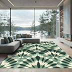 Emerald Green Feathered Fan Rug