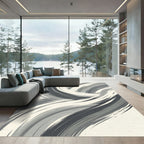 Modern Gray Swirl Abstract Rug