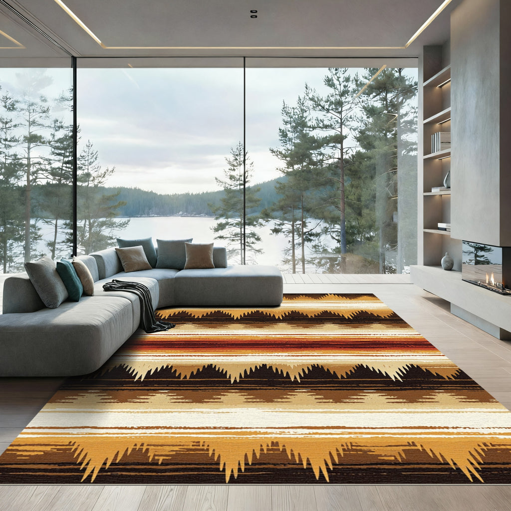Earthy Aztec Stripe Rug