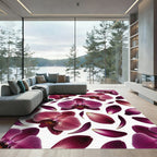 Ethereal Deep Plum Orchid Blossom Rug