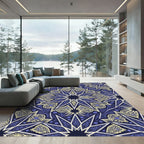 Royal Blue Intricate Geometric Star Rug