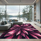 Radiant Magenta Crystal Geometric Starburst Rug