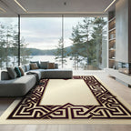 Deep Plum Gold Geometric Interlace Rug