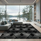 Monochromatic Interwoven Diamond Pattern Rug