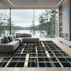 Abstract Industrial Skyscraper Construction Grid Rug