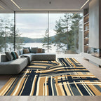 Earthy Tone Intertwined Stripes Rug