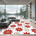 Red Yellow Floral Swirl Harmony Rug