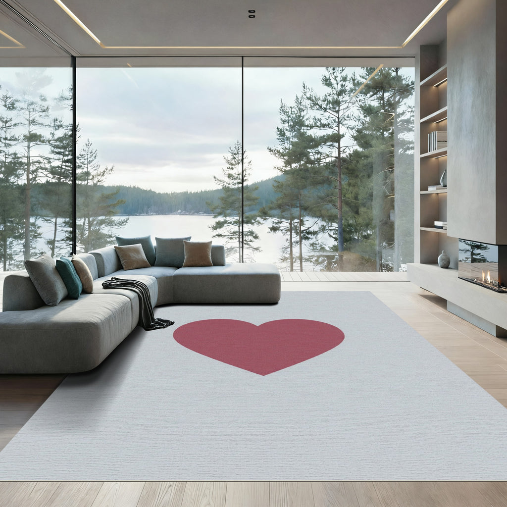 Rose Heart Geometric Graphic Rug