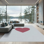 Rose Heart Geometric Graphic Rug