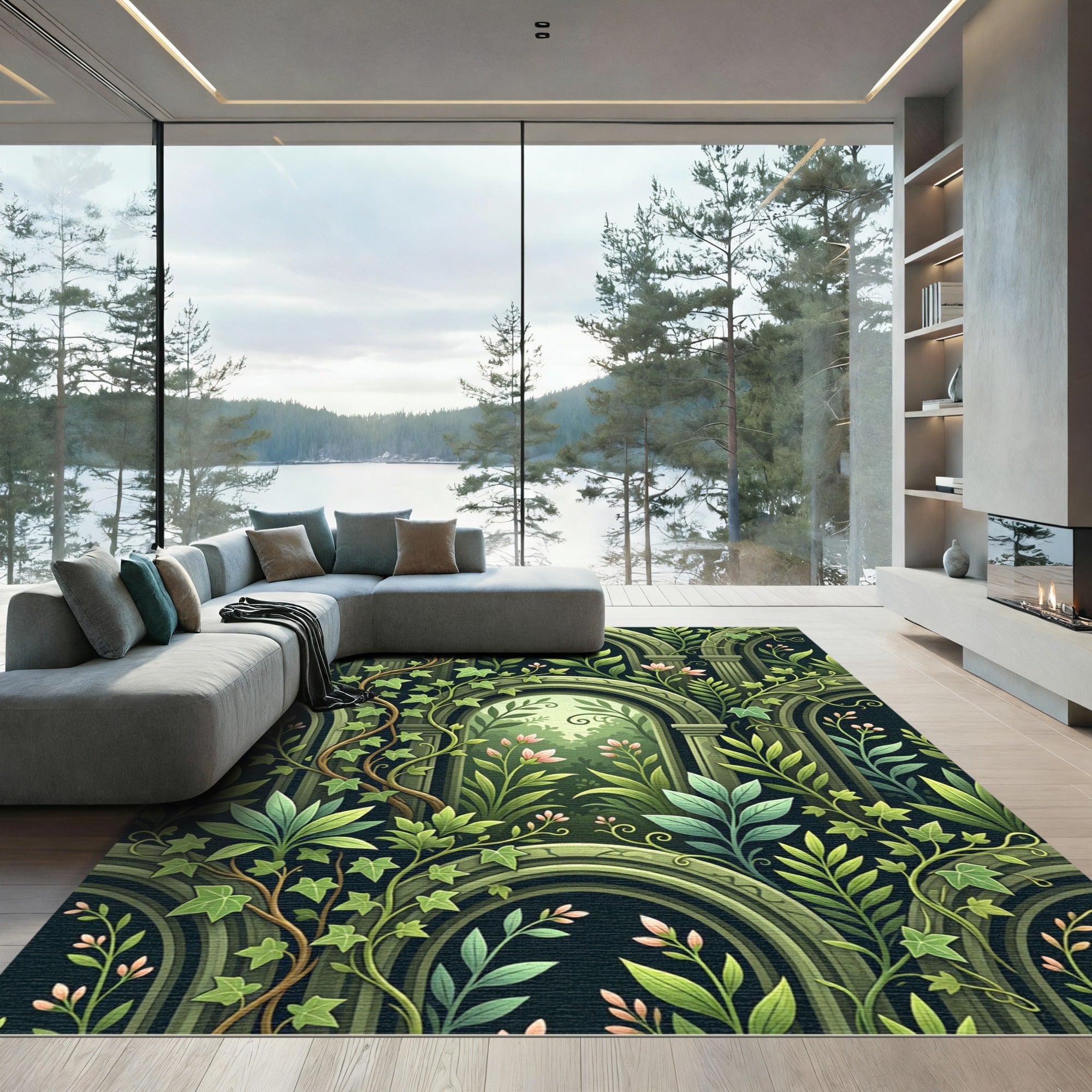Enchanted Botanical Archway Forest Floor Rug
