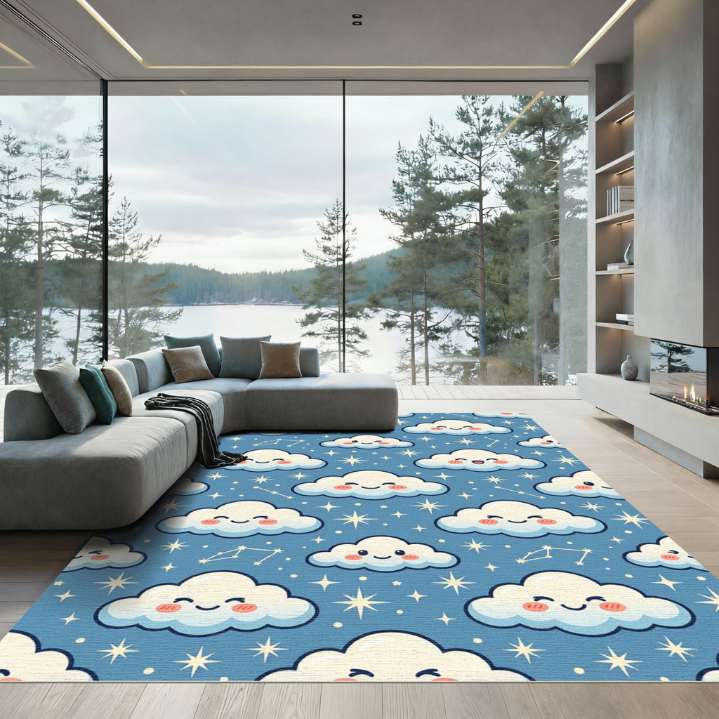 Cheerful Starry Sky Cloud Celestial Rug