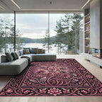 Pink Floral Vines Elegant Composition Rug