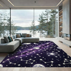 Celestial Moon and Starry Night Sky Rug