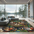 Mallard Duck Pond Wildlife Illustration Rug