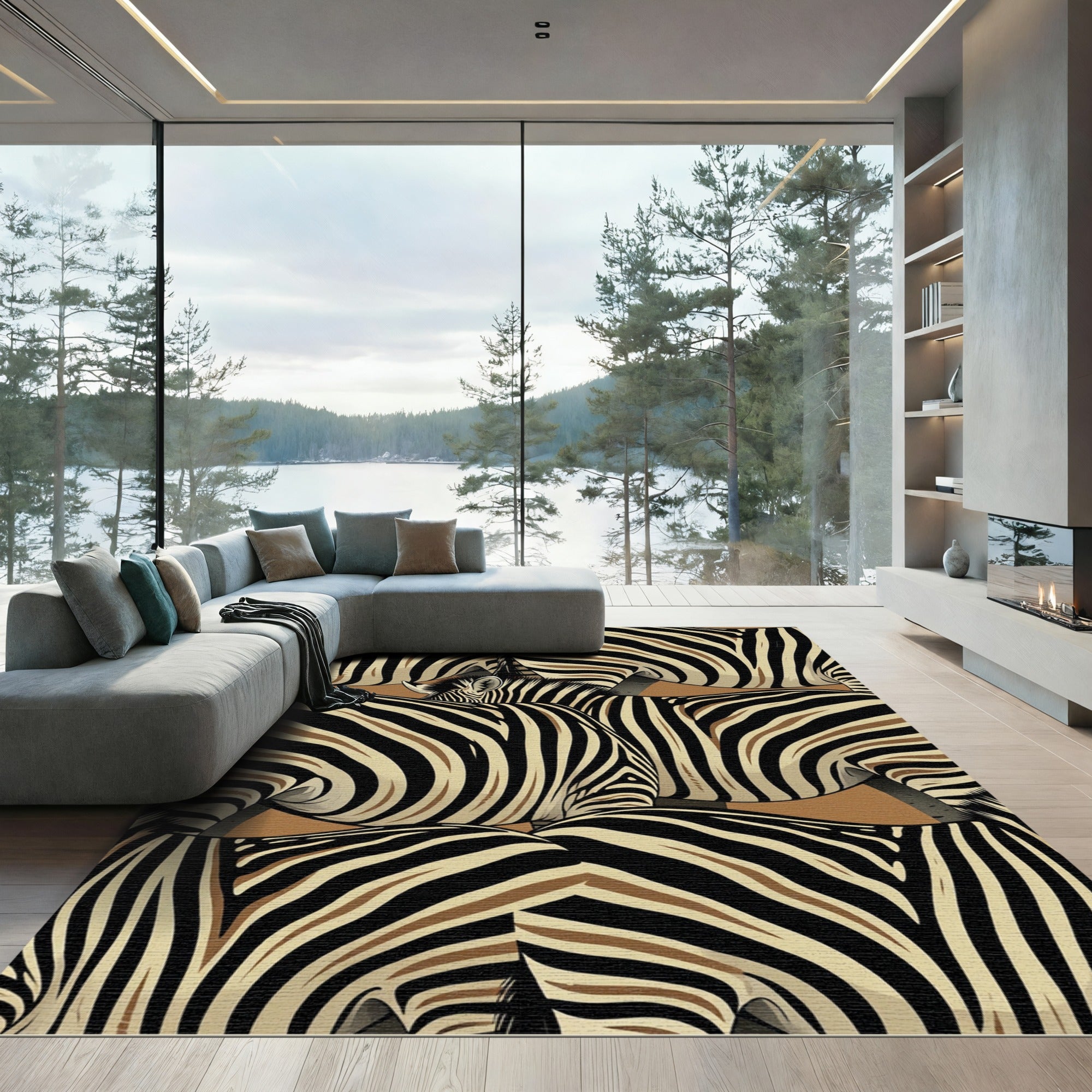 Zebra Stripe Herd Overlay Rug