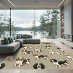 Charming Spaniel Dog Cream Neutral Rug