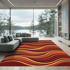 Warm Toned Wavy Stripe Rug