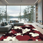 Deep Crimson Heart Puzzle Abstract Rug