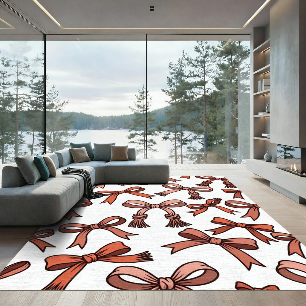 Coral Bow Pattern Repeat Image Rug