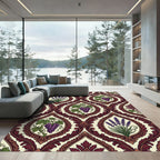 Grapes Lavender Ornate Damask Accent Rug