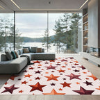 Crimson Orange Star Medley Rug